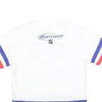 LNH Mens White Red & Blue New York Americans Graphic T-Shirt L Short Sleeve Crew