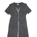 JBS Womens Black Dress Polyester Blend Button Midi L Leaf Pattern