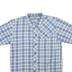 MCKINLEY Mens Blue Grey Check Short Sleeve Shirt S Casual Cotton Blend