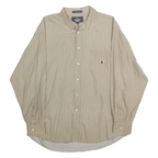 PERRUZO Mens Beige Patterned Cotton Shirt XL Button Collar Casual Smart