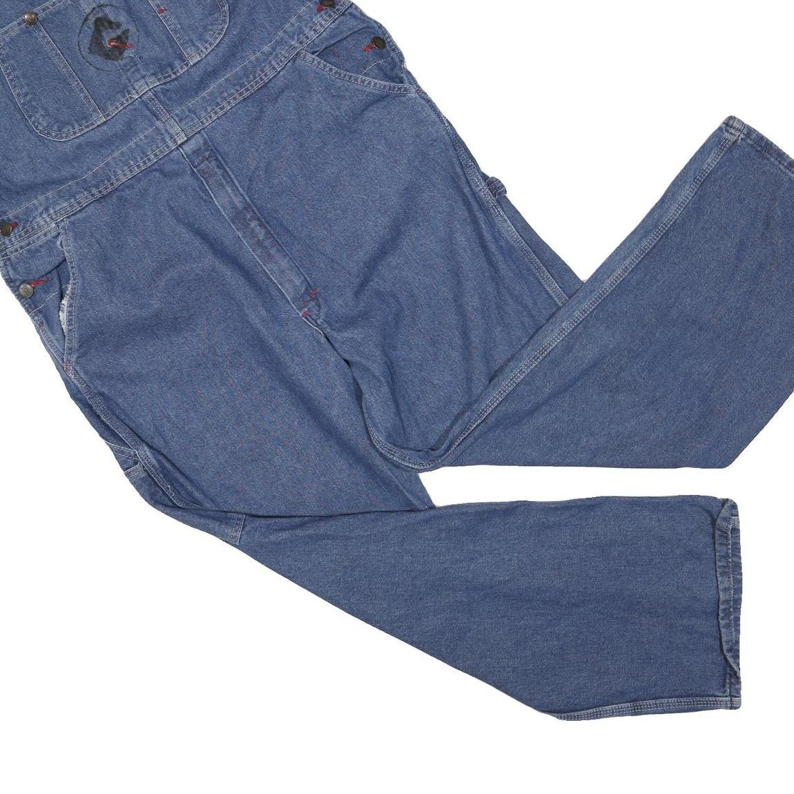 DICKIES Mens Blue Denim Relaxed Cotton Blend Dungarees L W38 L27 Workwear