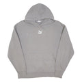 PUMA Mens Grey Hoodie M Cotton Blend Drawstring Pullover Casual Sportswear