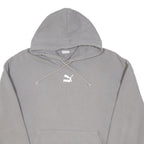 PUMA Mens Grey Hoodie M Cotton Blend Drawstring Pullover Casual Sportswear