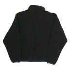 Mens Black Polyester Zip Up Jacket L Plain Casual Outdoor Warm Layer