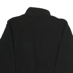 Mens Black Polyester Zip Up Jacket L Plain Casual Outdoor Warm Layer