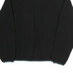 Mens Black Polyester Zip Up Jacket L Plain Casual Outdoor Warm Layer