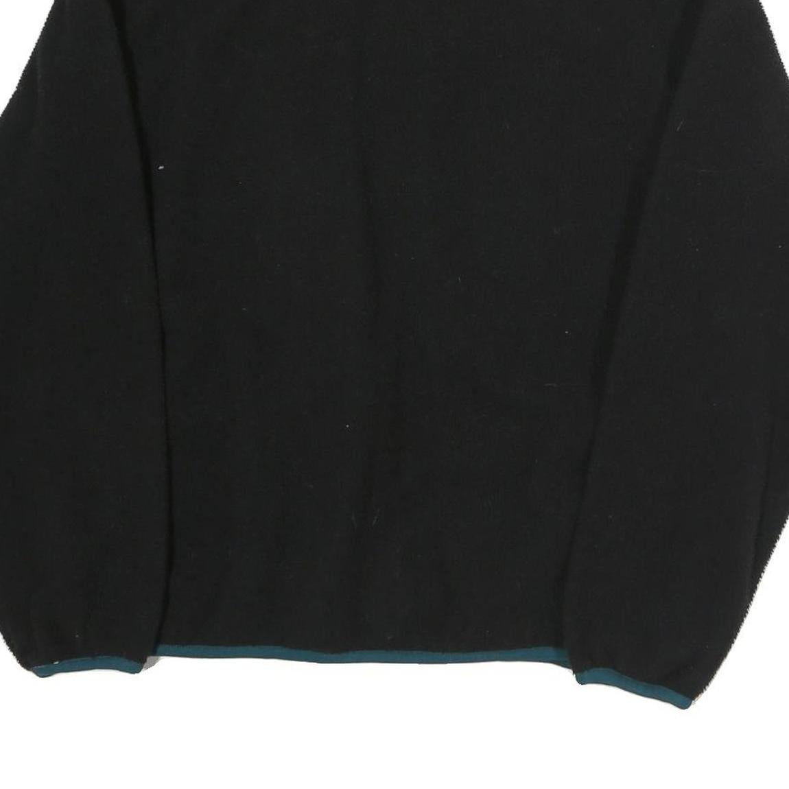 Mens Black Polyester Zip Up Jacket L Plain Casual Outdoor Warm Layer