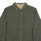 LEGENDARY Mens Green Plain Casual Cotton Shirt S Button Closure Long Sleeve