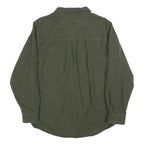 LEGENDARY Mens Green Plain Casual Cotton Shirt S Button Closure Long Sleeve