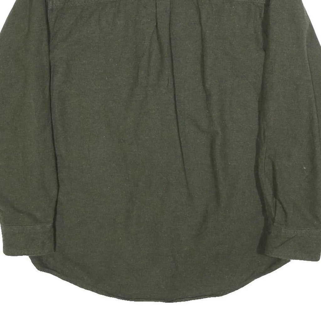 LEGENDARY Mens Green Plain Casual Cotton Shirt S Button Closure Long Sleeve