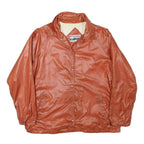 WINDYWEATHER Womens Orange Nylon Button Jacket L Lightweight Plain Outerwear