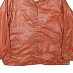 WINDYWEATHER Womens Orange Nylon Button Jacket L Lightweight Plain Outerwear