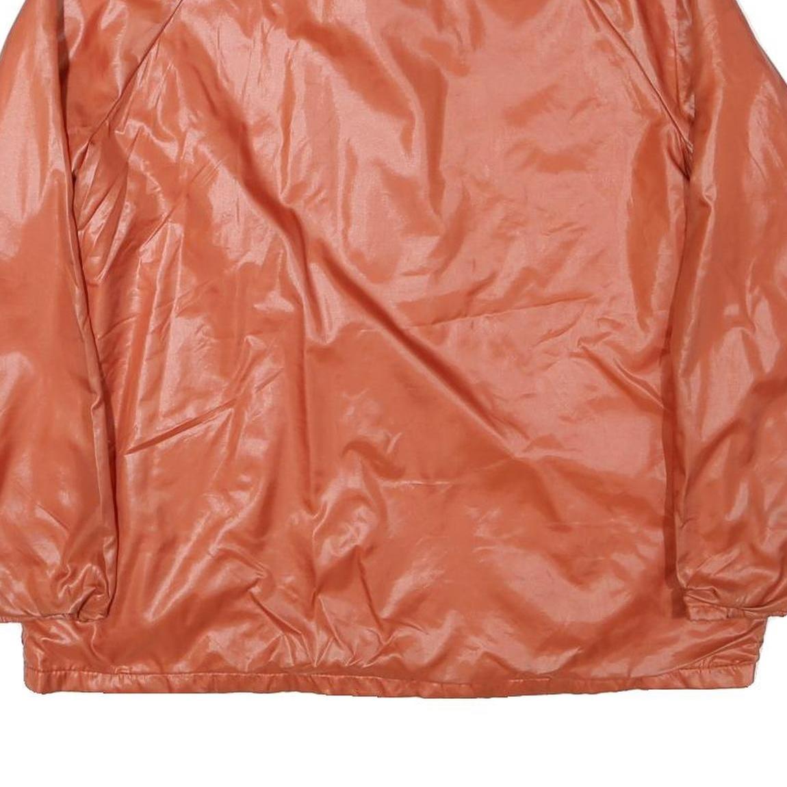 WINDYWEATHER Womens Orange Nylon Button Jacket L Lightweight Plain Outerwear