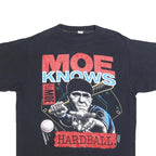 Mens Black Graphic T-Shirt L Short Sleeve Crew Neck Soft Cotton Blend