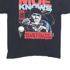 Mens Black Graphic T-Shirt L Short Sleeve Crew Neck Soft Cotton Blend