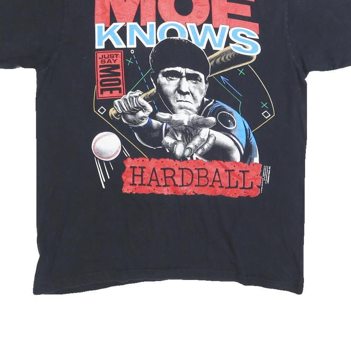 Mens Black Graphic T-Shirt L Short Sleeve Crew Neck Soft Cotton Blend