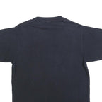 Mens Black Graphic T-Shirt L Short Sleeve Crew Neck Soft Cotton Blend