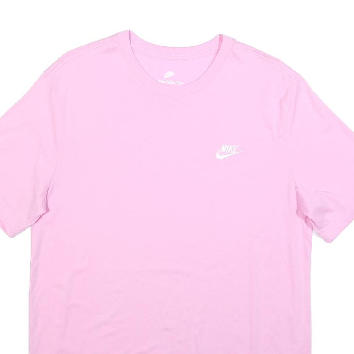 NIKE Mens Pink T-Shirt M Short Sleeve Crew Neck Cotton Casual Classic Fit