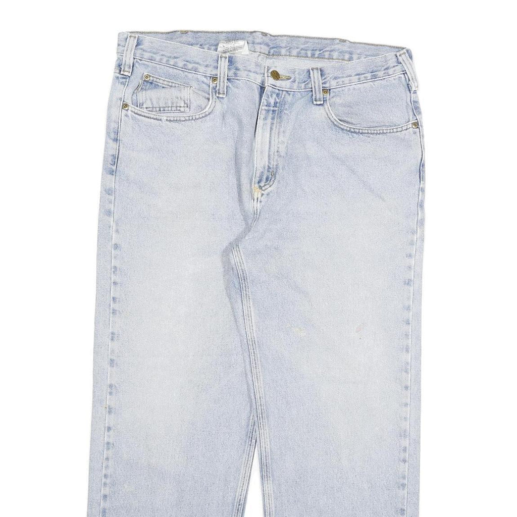 CARHARTT Mens Relaxed Blue Denim Light W38 L29 Casual Workwear Zip Fastening