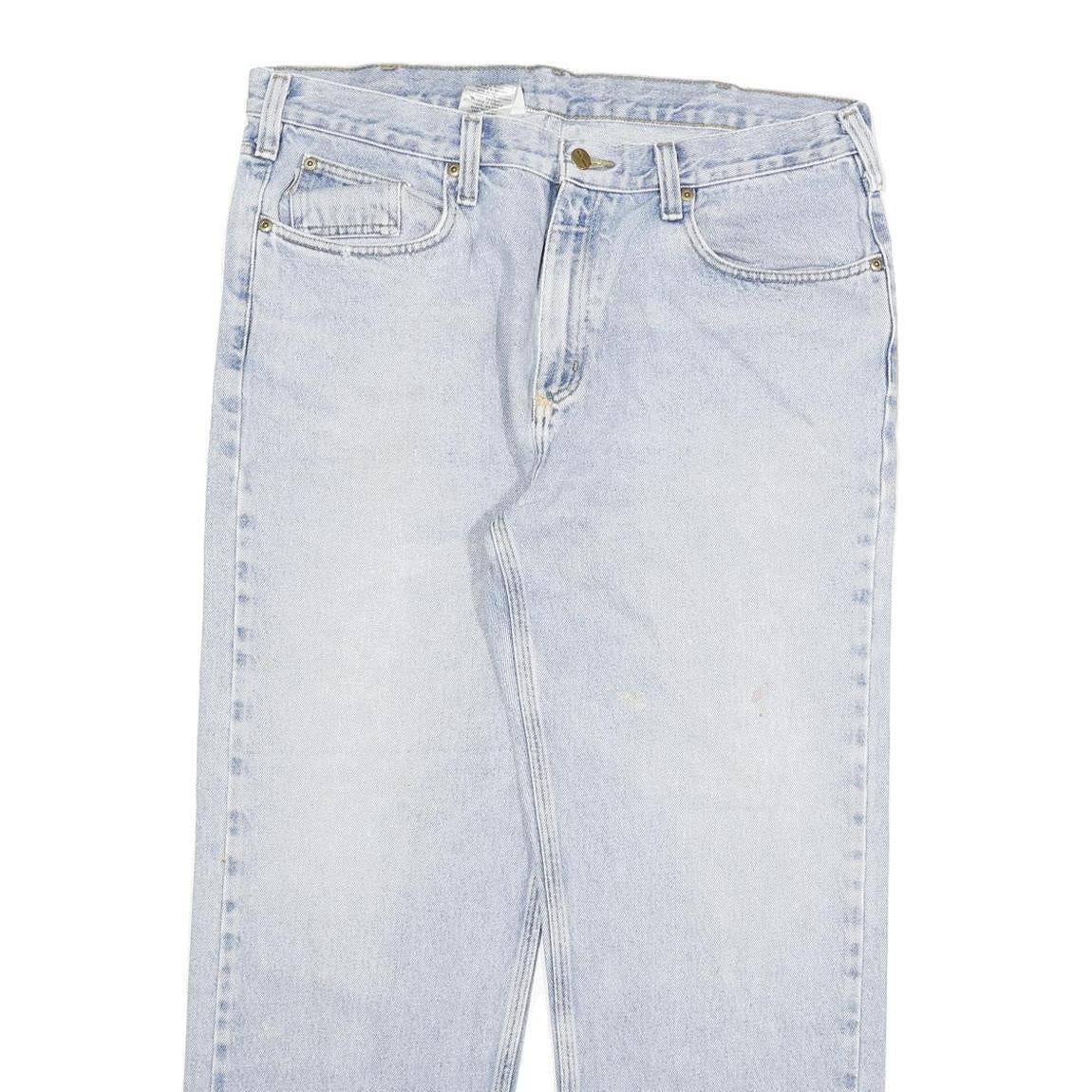 CARHARTT Mens Relaxed Blue Denim Light W38 L29 Casual Workwear Zip Fastening