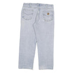 CARHARTT Mens Relaxed Blue Denim Light W38 L29 Casual Workwear Zip Fastening