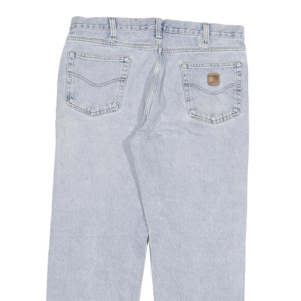 CARHARTT Mens Relaxed Blue Denim Light W38 L29 Casual Workwear Zip Fastening