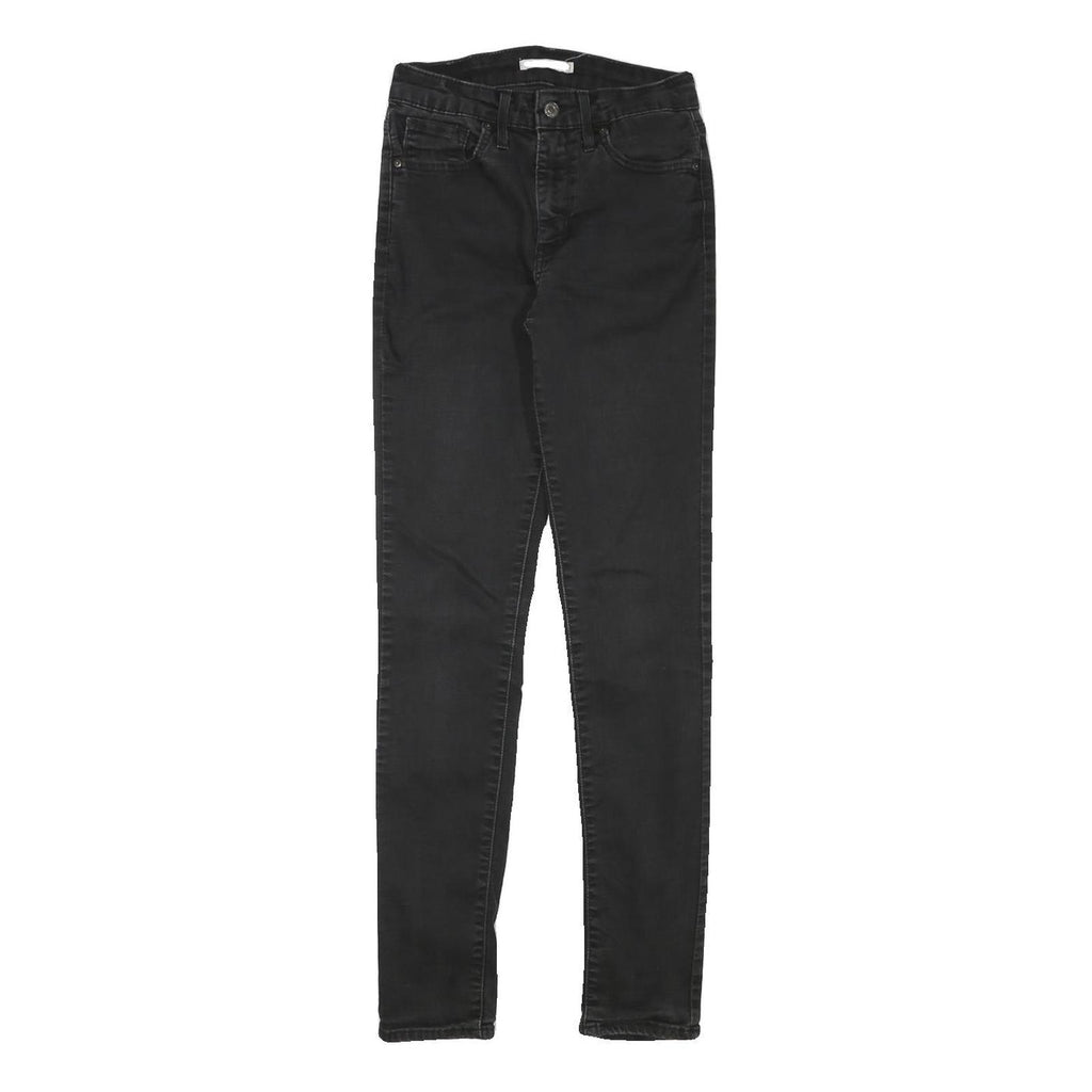 LEVI'S Womens Slim Black Skinny Denim Medium W24 L29 Stretch Zip Jeans