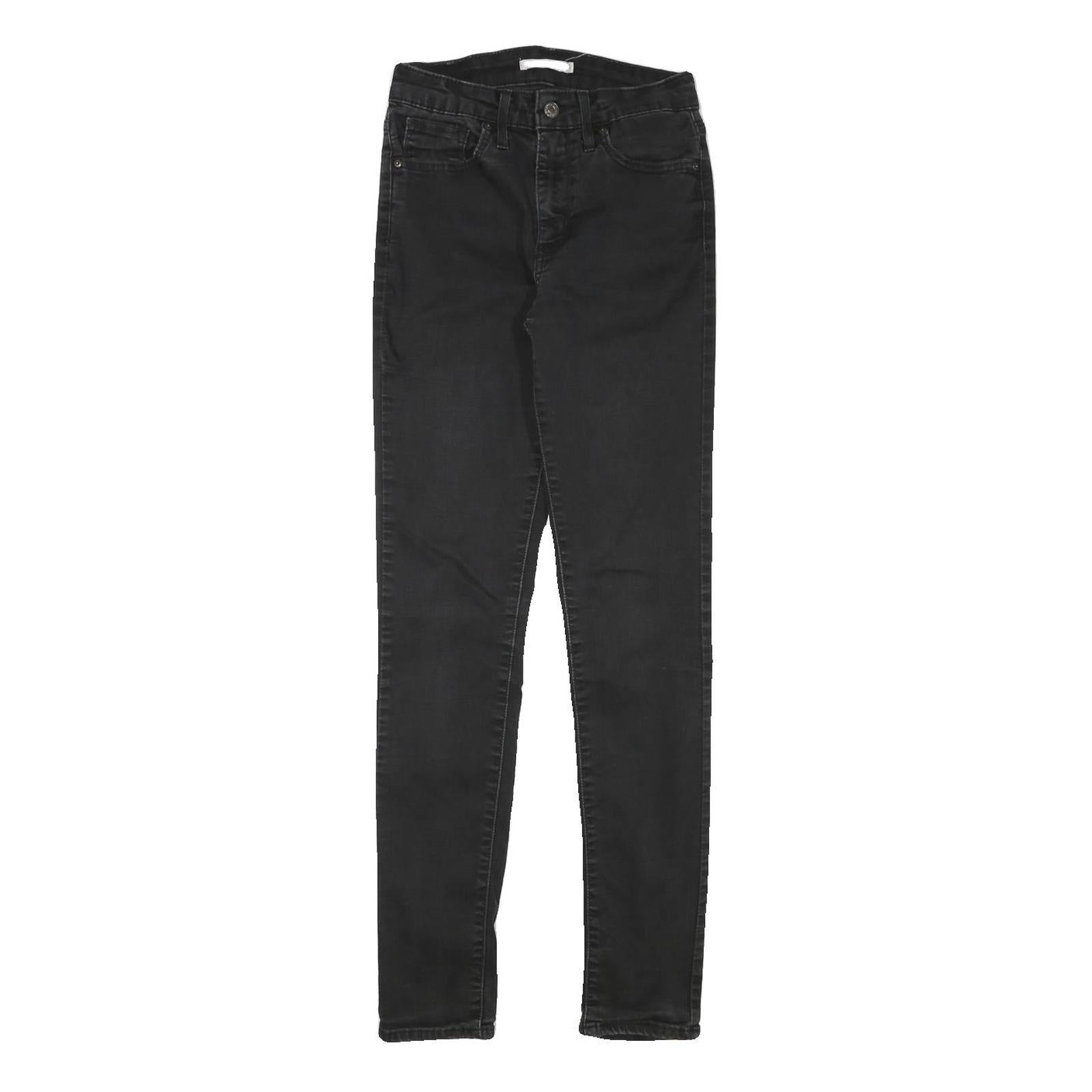 LEVI'S Womens Slim Black Skinny Denim Medium W24 L29 Stretch Zip Jeans