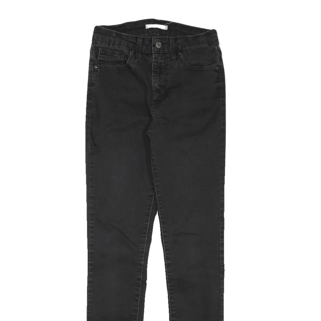 LEVI'S Womens Slim Black Skinny Denim Medium W24 L29 Stretch Zip Jeans