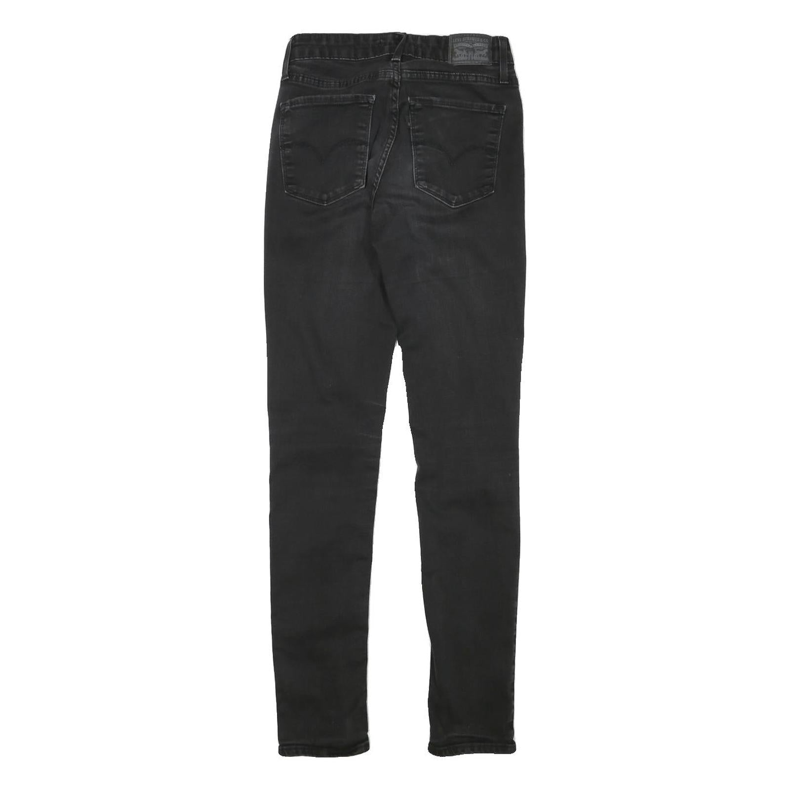 LEVI'S Womens Slim Black Skinny Denim Medium W24 L29 Stretch Zip Jeans