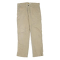 CARHARTT Mens Regular Fit Beige Workwear Trousers W34 L30 Cotton Blend Zip