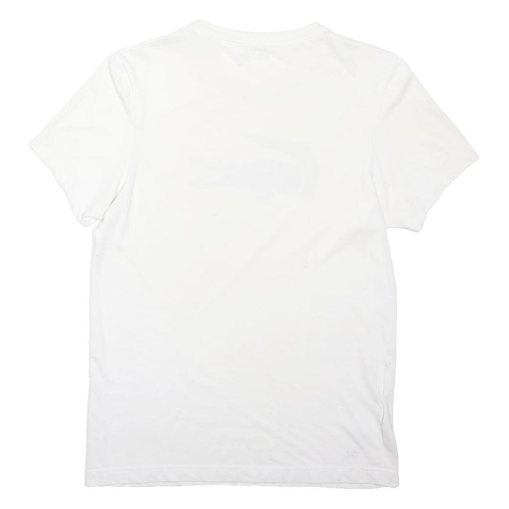 LACOSTE Mens White Black Large Crocodile Graphic Crew Neck Short Sleeve S