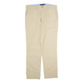 TOMMY HILFIGER Mens Cotton Beige Regular Straight Trousers W34 L33 Classic Zip