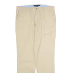TOMMY HILFIGER Mens Cotton Beige Regular Straight Trousers W34 L33 Classic Zip