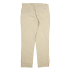 TOMMY HILFIGER Mens Cotton Beige Regular Straight Trousers W34 L33 Classic Zip