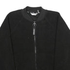 DKNY Womens Black Sport Jacket S Polyester Zip Bomber Casual Striped Trim