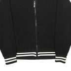 DKNY Womens Black Sport Jacket S Polyester Zip Bomber Casual Striped Trim