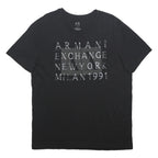 ARMANI EXCHANGE Mens Black XL Graphic T-Shirt Short Sleeve Crew Neck Logo