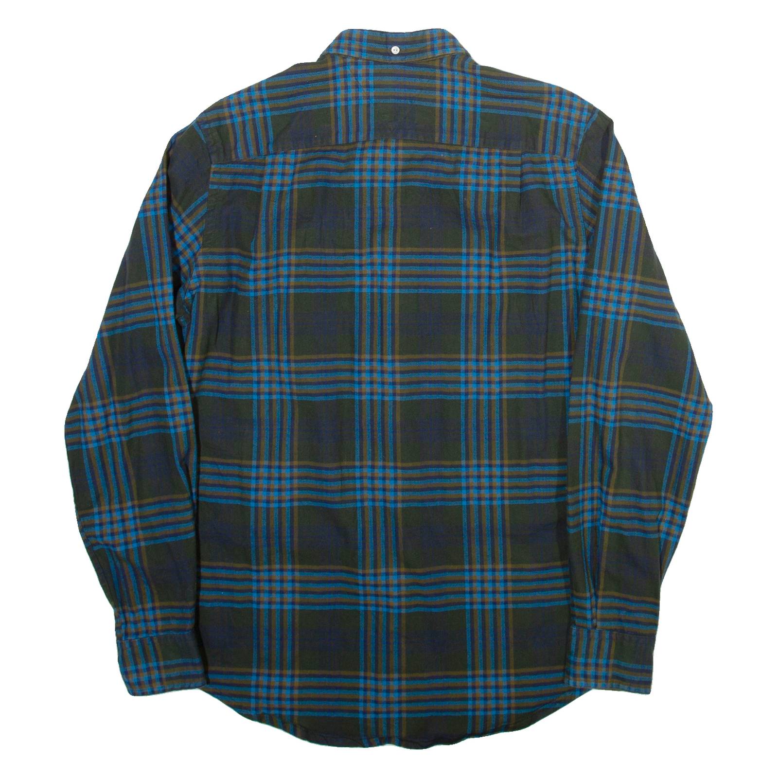 TOMMY HILFIGER Mens Shirt Green Plaid Long Sleeve S