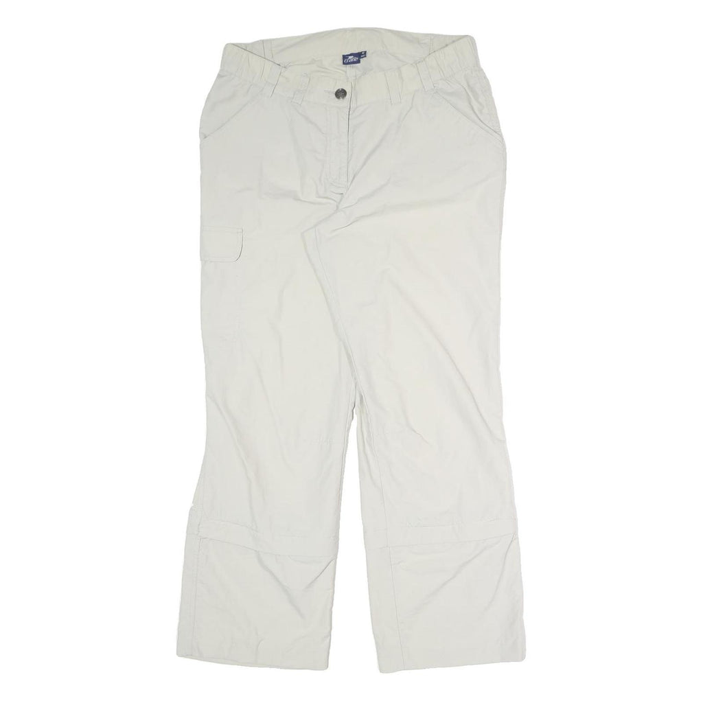 CRANE Womens White Relaxed Straight Trousers W34 L29 Zip Polyester Blend