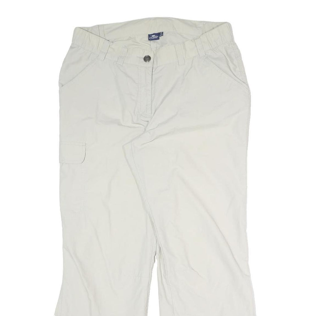 CRANE Womens White Relaxed Straight Trousers W34 L29 Zip Polyester Blend