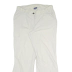 CRANE Womens White Relaxed Straight Trousers W34 L29 Zip Polyester Blend