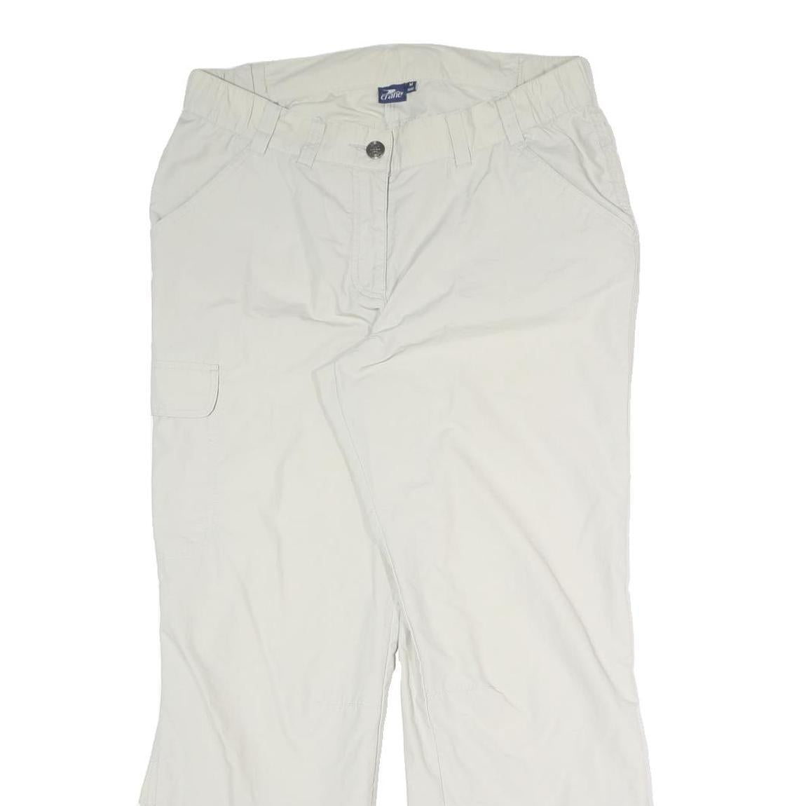 CRANE Womens White Relaxed Straight Trousers W34 L29 Zip Polyester Blend