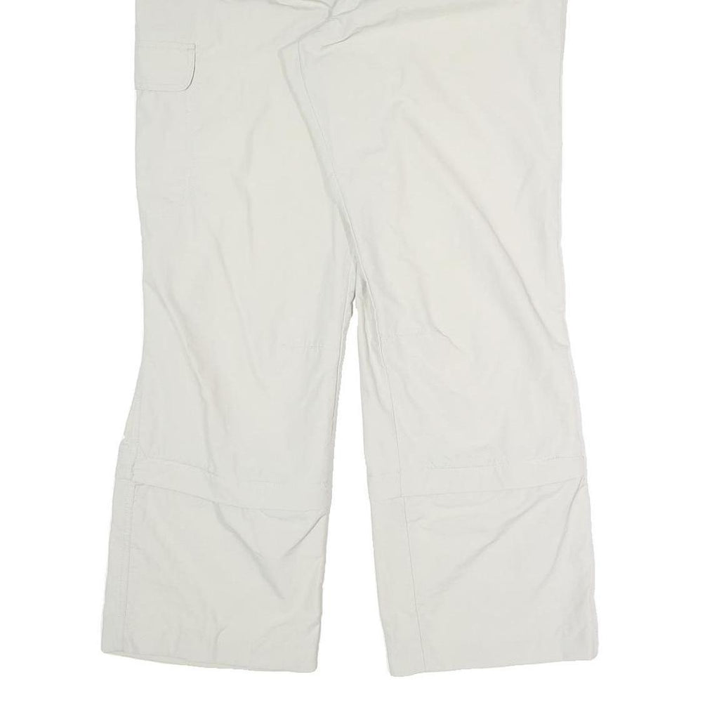 CRANE Womens White Relaxed Straight Trousers W34 L29 Zip Polyester Blend