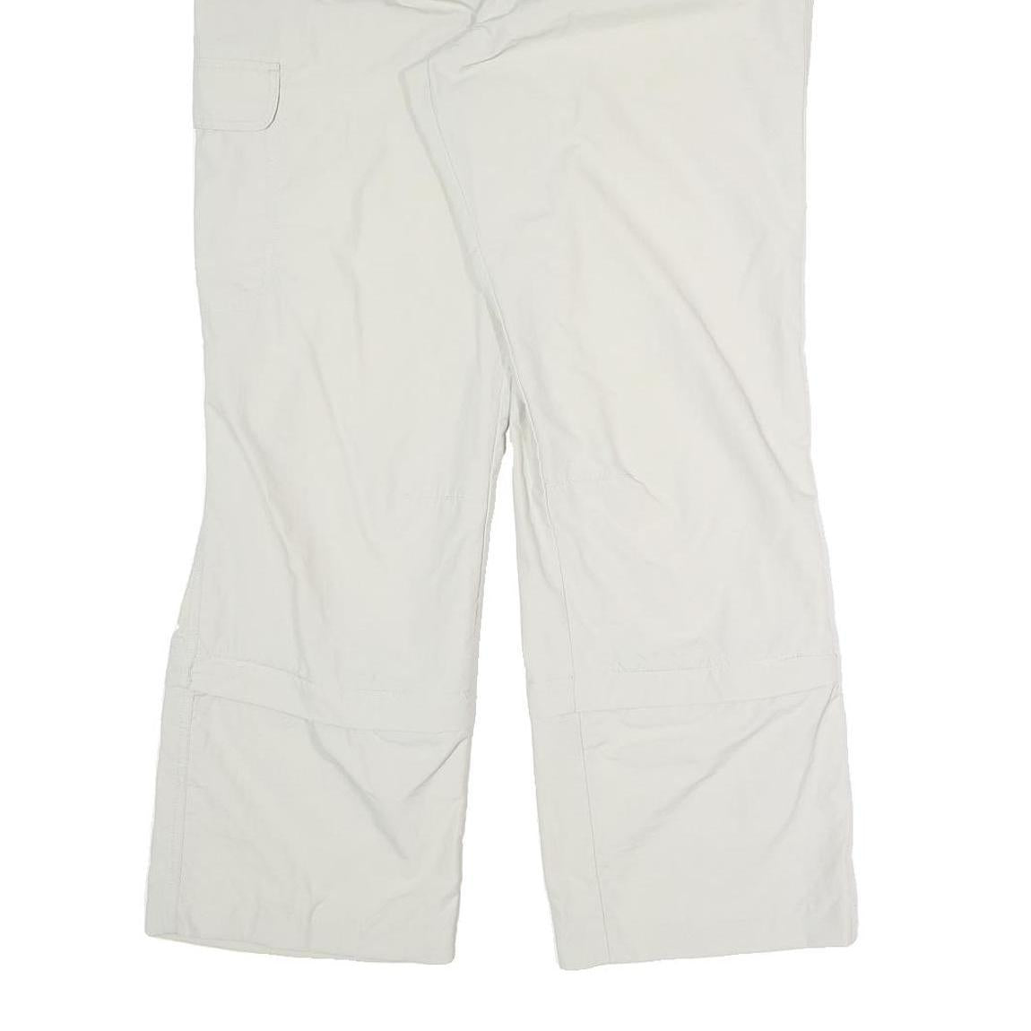 CRANE Womens White Relaxed Straight Trousers W34 L29 Zip Polyester Blend