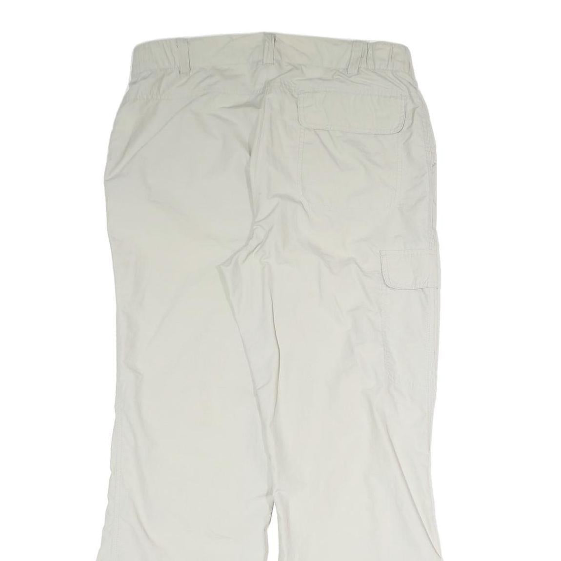 CRANE Womens White Relaxed Straight Trousers W34 L29 Zip Polyester Blend