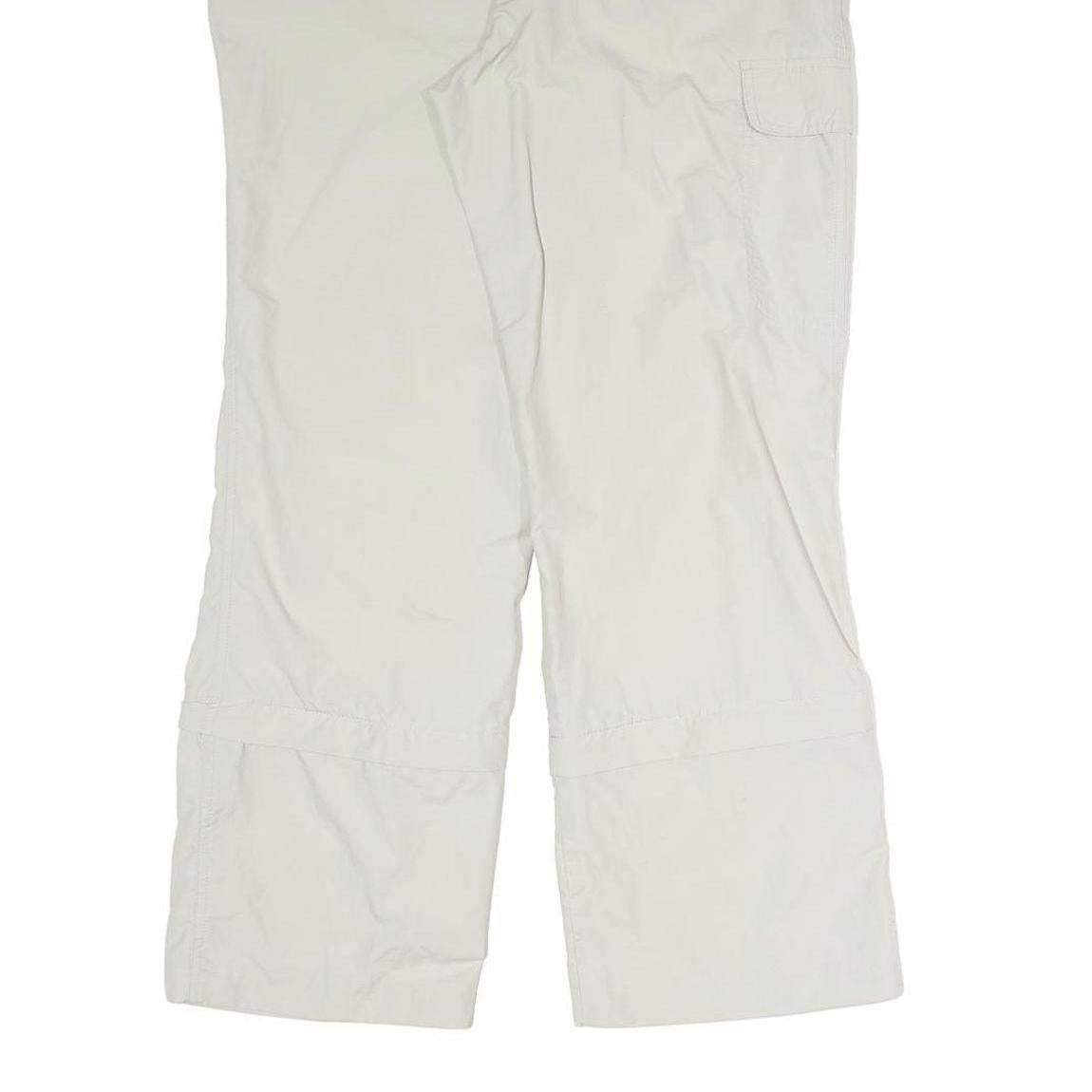 CRANE Womens White Relaxed Straight Trousers W34 L29 Zip Polyester Blend