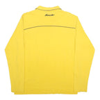 PUMA Mens Yellow Long Sleeve Plain M Polo Shirt Boxster Logo Cotton