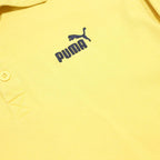 PUMA Mens Yellow Long Sleeve Plain M Polo Shirt Boxster Logo Cotton
