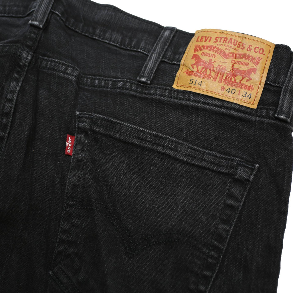 LEVI'S 514 Slim Mens Jeans Black Slim Straight Denim Medium W40 L34 Authentic